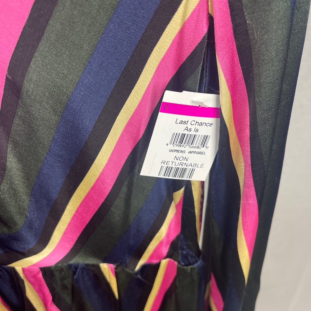 Top shop STRIPE PRINT MINI DRESS WITH TIE FRONT Size 8 (Medium) NWT - Picture 10 of 15